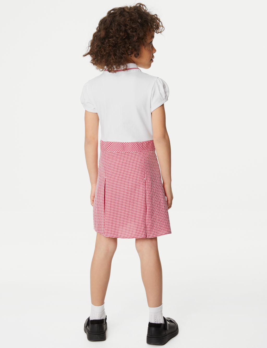 Girls' 2 in 1 Gingham Pleated School Dress (2-14 Yrs) image 3