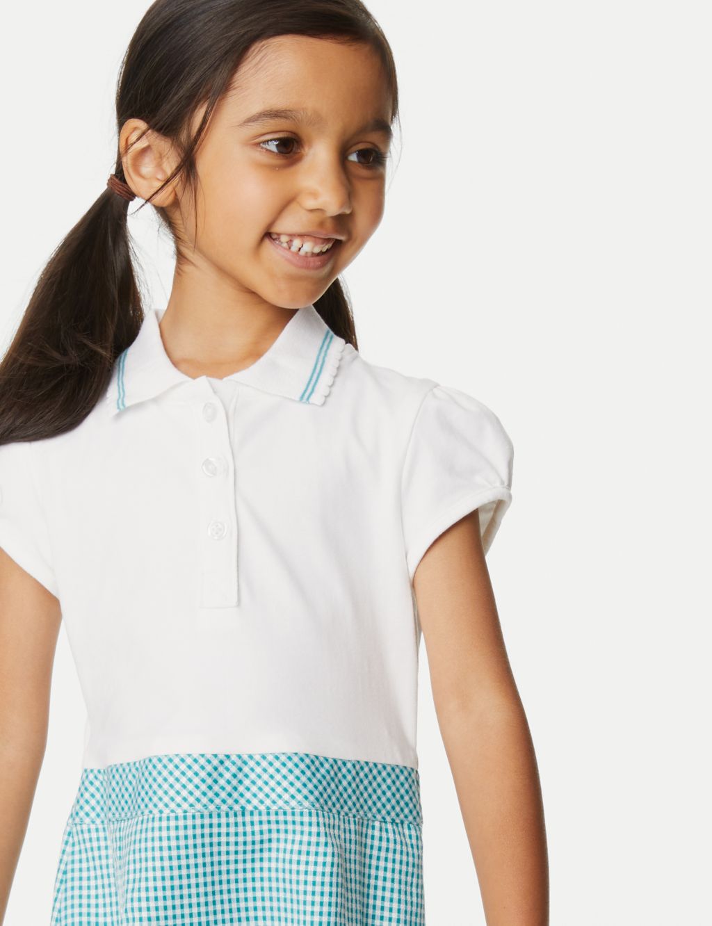 Girls' 2 in 1 Gingham Pleated School Dress (2-14 Yrs) image 3