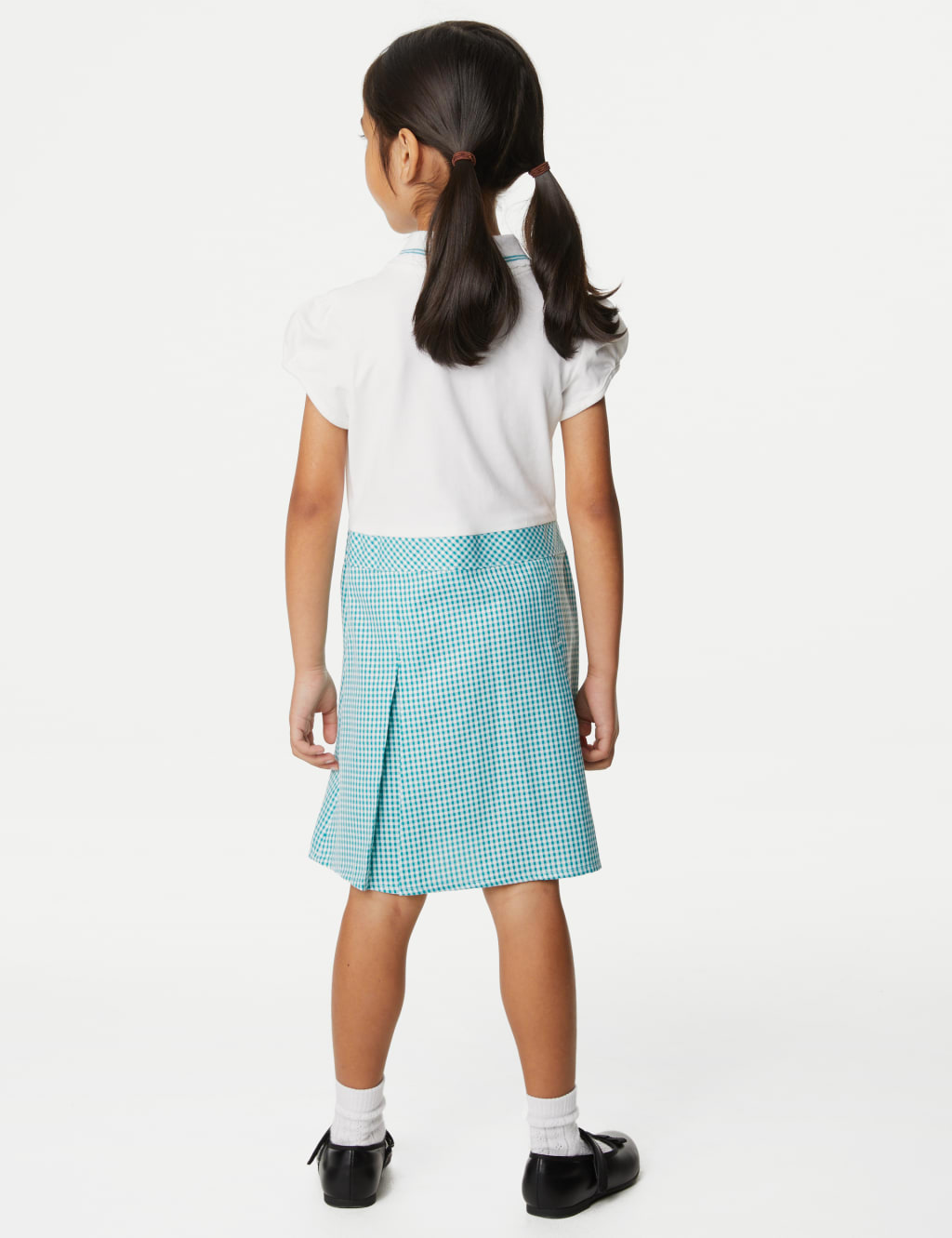 Girls' 2 in 1 Gingham Pleated School Dress (2-14 Yrs) image 4