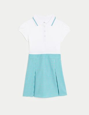 Girls' 2 in 1 Gingham Pleated School Dress (2-14 Yrs)