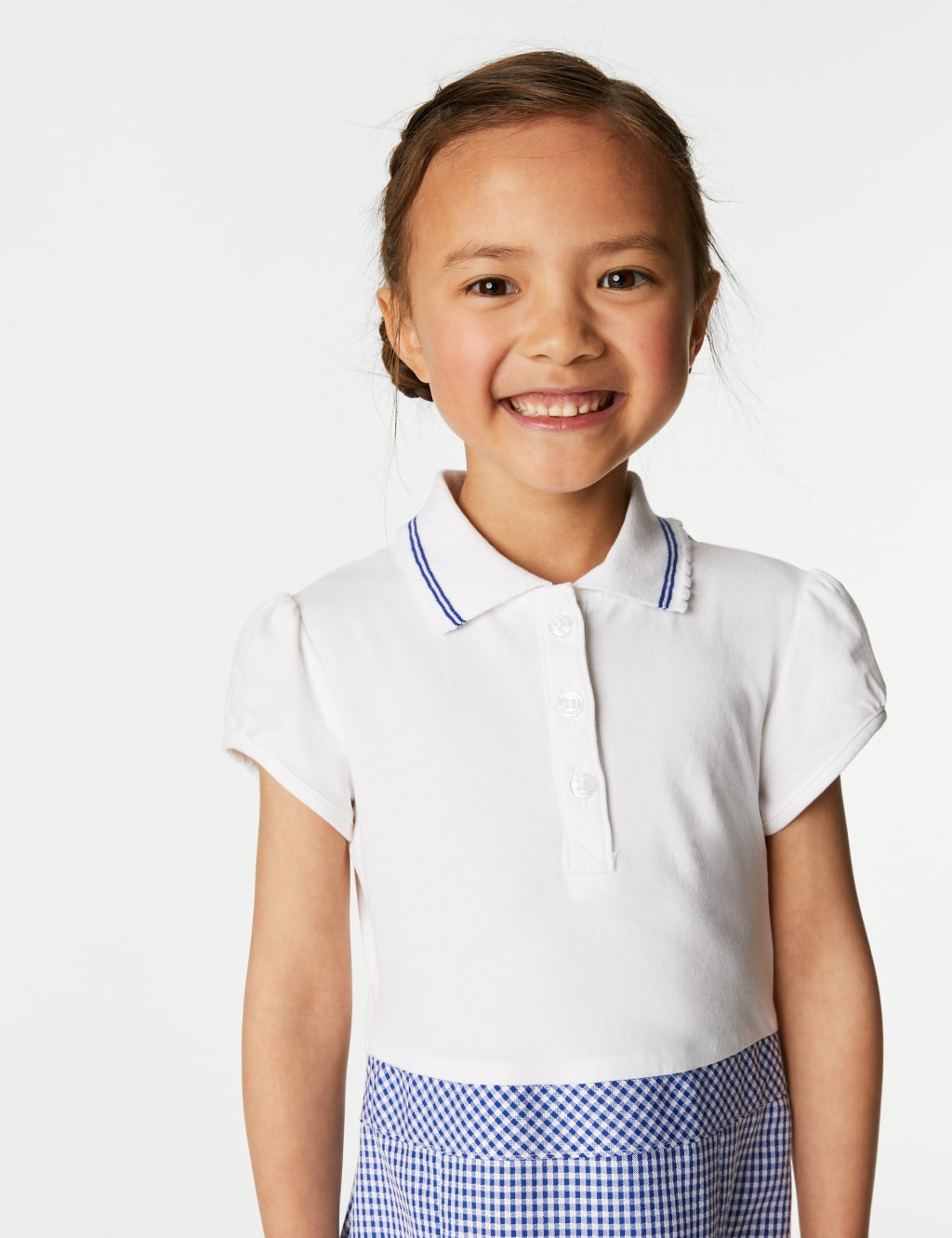 Girls' 2 in 1 Gingham Pleated School Dress (2-14 Yrs) image 3