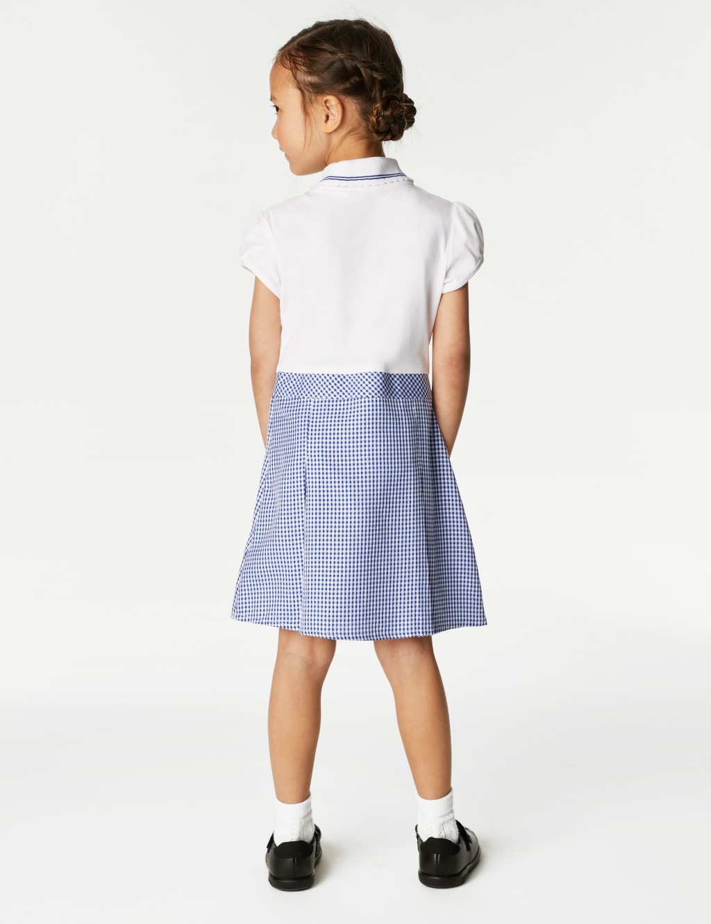 Girls' 2 in 1 Gingham Pleated School Dress (2-14 Yrs) image 4