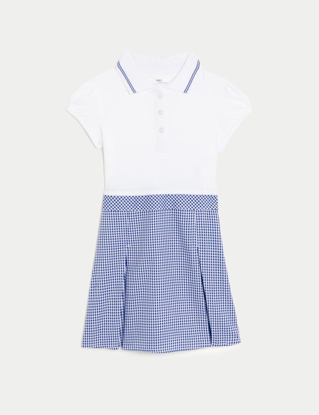 Girls' 2 in 1 Gingham Pleated School Dress (2-14 Yrs) image 2