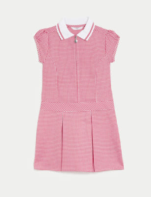 Girls' Gingham Pleated School Dress (2-14 Yrs)