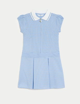 pale blue gingham school dress