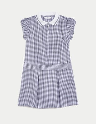 Girls' Gingham Pleated School Dress (2-14 Yrs)