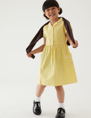 

M&S Collection Schulkleid mit Gingham-Muster und Skin Kind™ (2-14 Jahre) - Yellow, Yellow