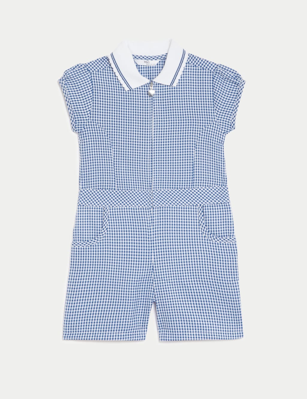 Girls' Gingham School Playsuit (2-14 Yrs) image 2