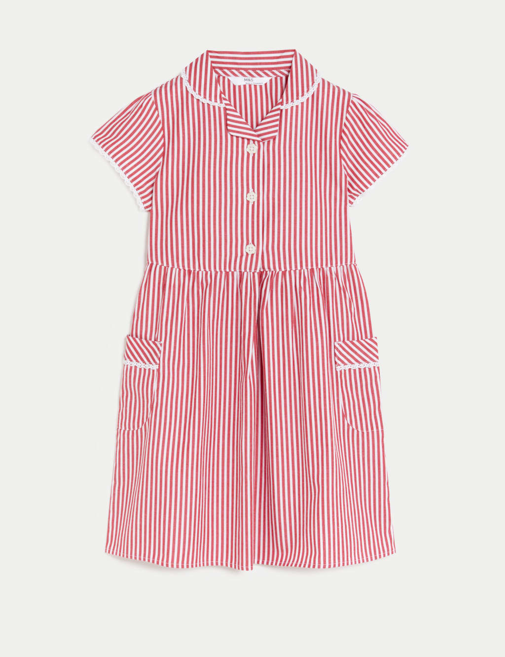 Girls' Pure Cotton Striped School Dress (2-14 Yrs) image 2