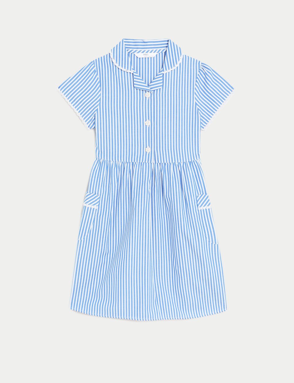Girls' Pure Cotton Striped School Dress (2-14 Yrs) image 2
