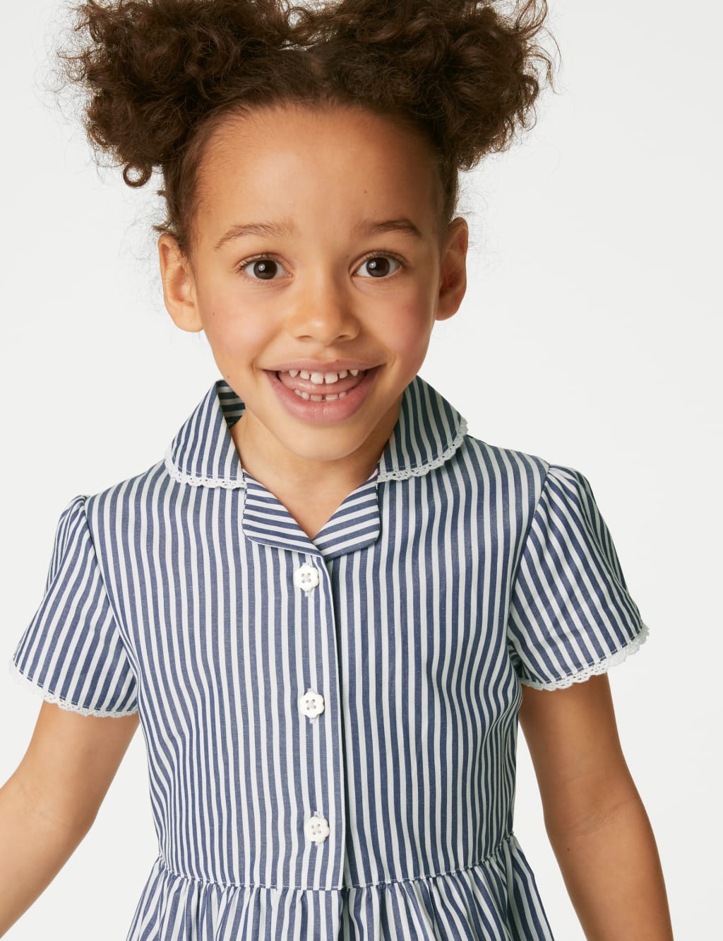 Girls' Pure Cotton Striped School Dress (2-14 Yrs) image 2