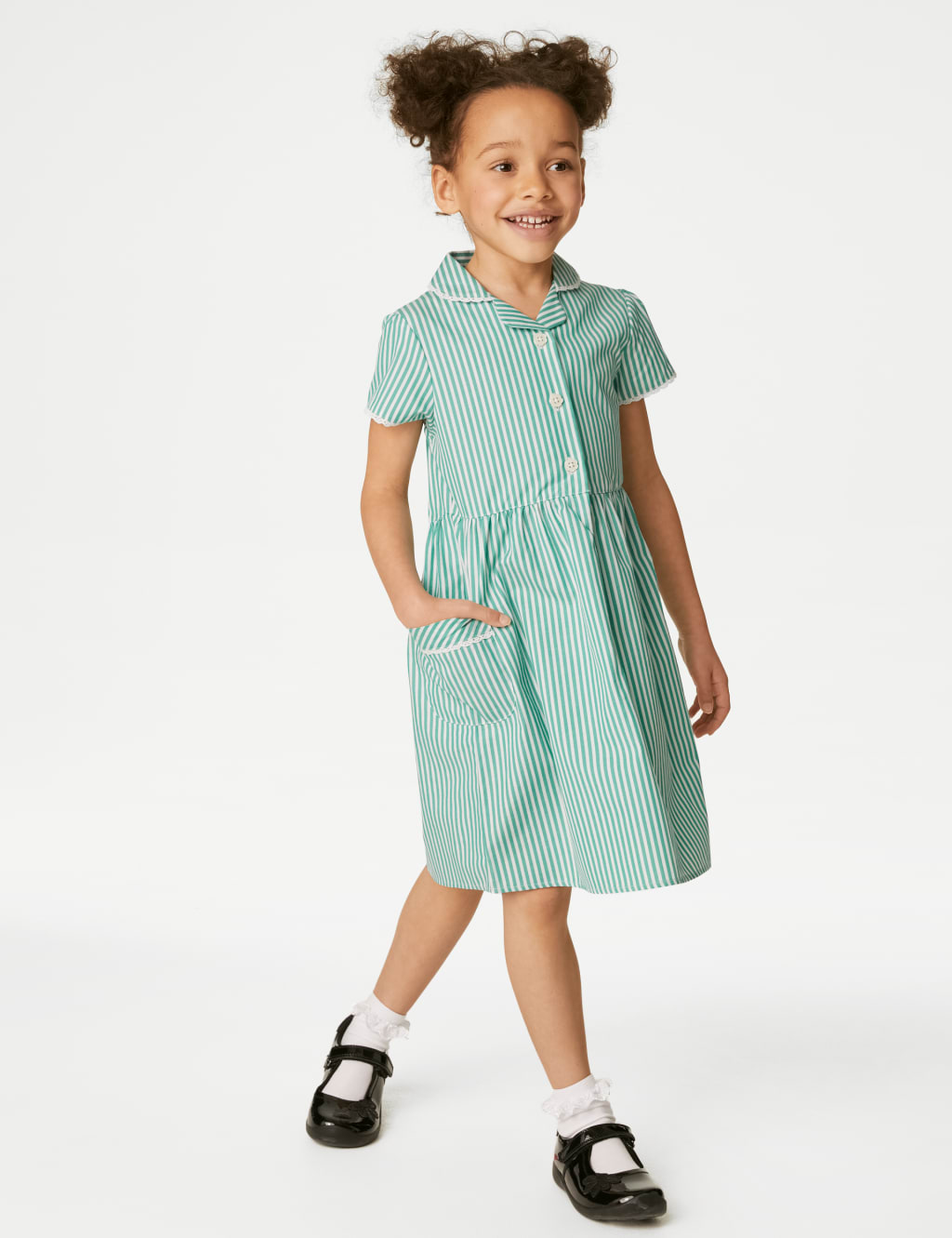 Green gingham 2025 school dress