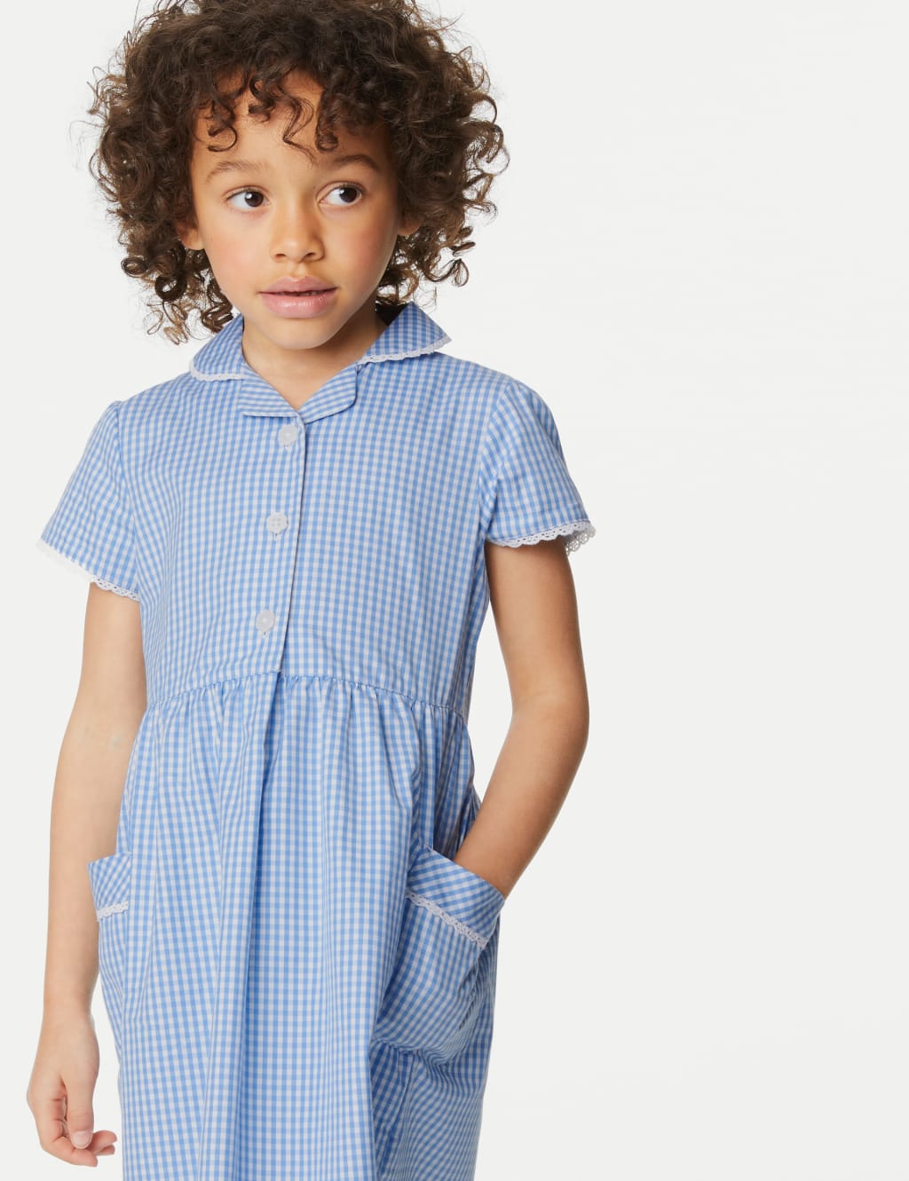 Girls' Pure Cotton Gingham School Dress (2-14 Yrs) image 3