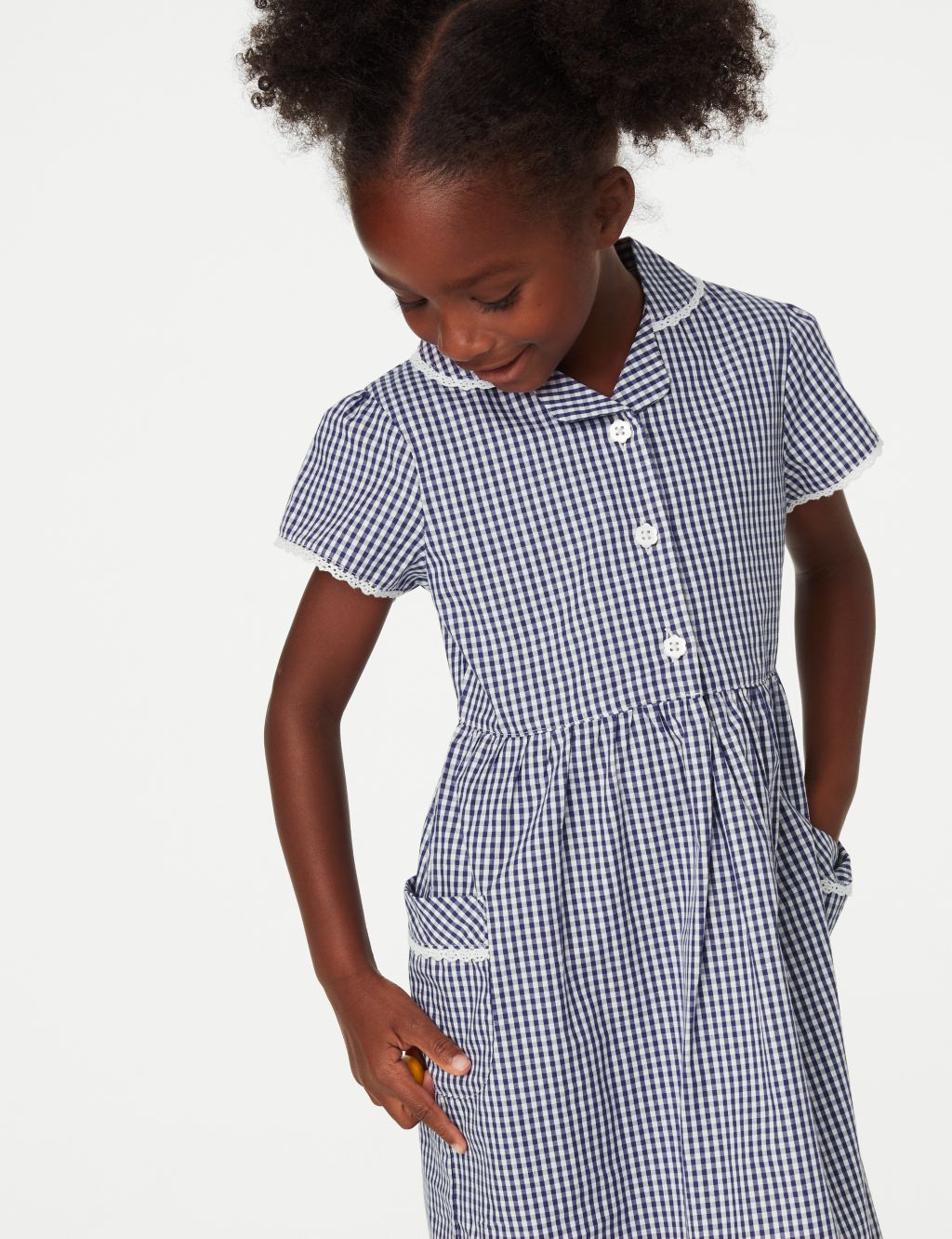 Girls' Pure Cotton Gingham School Dress (2-14 Yrs) image 3