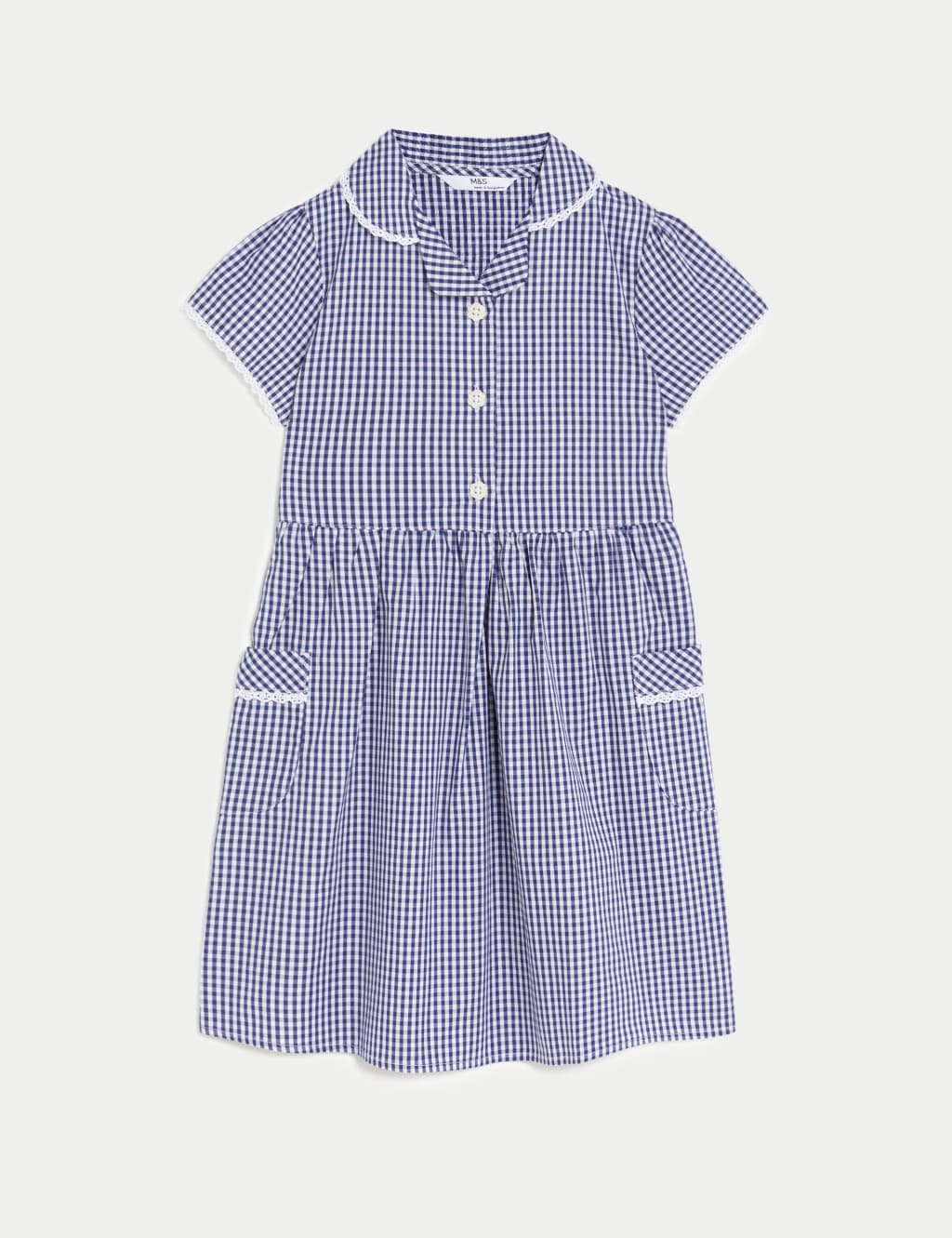 Girls' Pure Cotton Gingham School Dress (2-14 Yrs) image 2