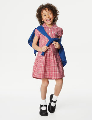 

Girls M&S Collection 2pk Girls' Cotton Rich Gingham School Dresses (2-14 Yrs) - Red, Red