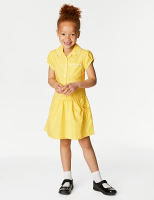 yellow gingham school dress