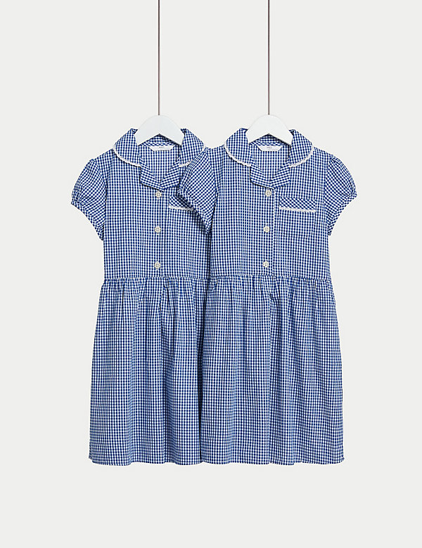 2pk Girls' Cotton Rich School Dresses (2-14 Yrs) - NL