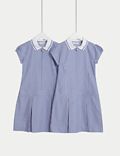 Pack de 2 vestidos escolares de algodón de vichy para chicas (2-14&nbsp;años)