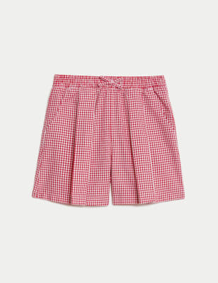 Girls' Gingham School Shorts (2-14 Yrs)  - SE