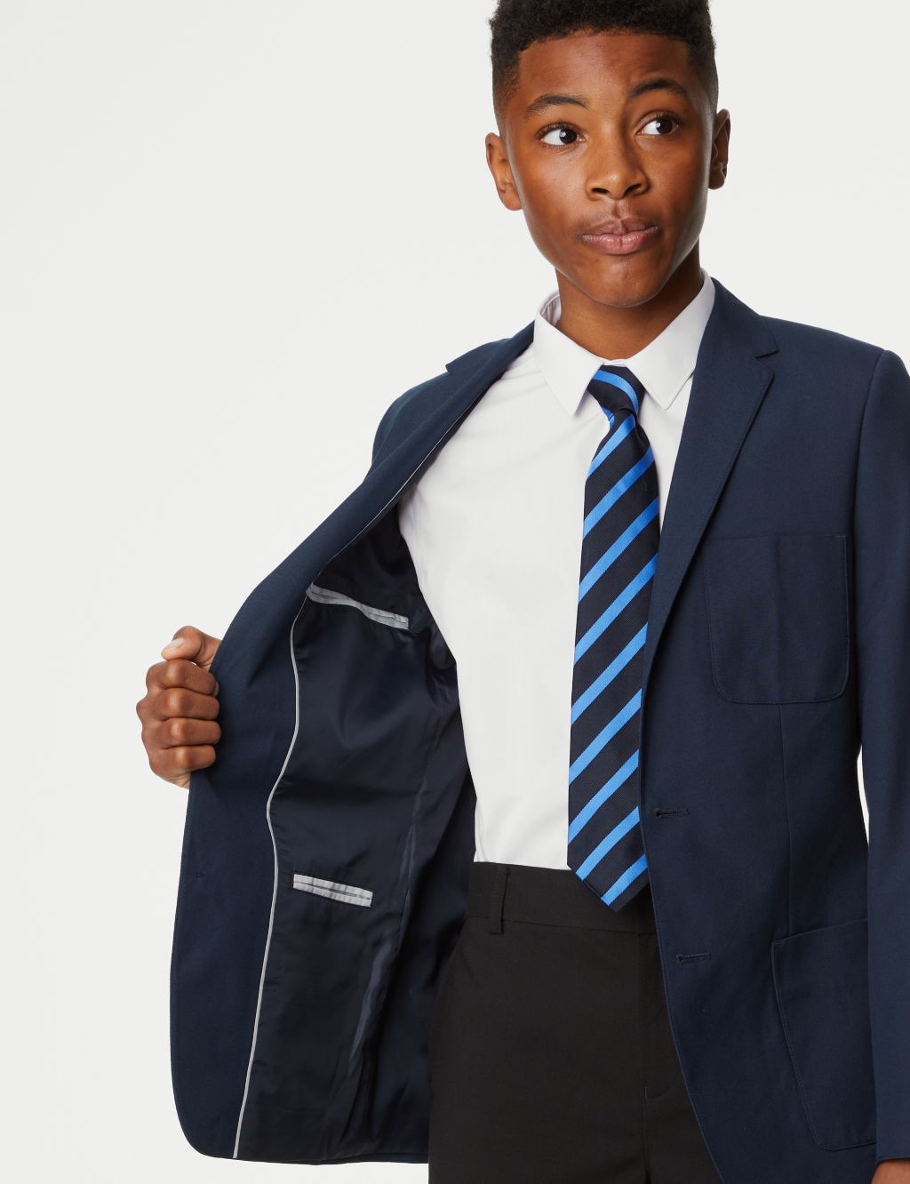 Boys' Slim Fit School Blazer (9-18 Yrs) image 5