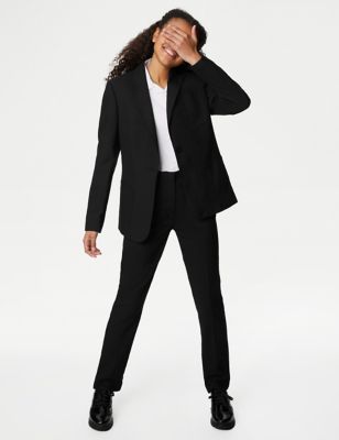 M&S Girls Slim Fit School Blazer (9-18 Yrs) - 14-15 - Black, Black