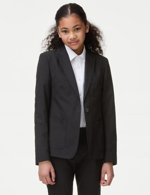 M&S Girls Senior Girls School Slim Fit Blazer (9-18 Yrs) - 9-10Y - Black, Black