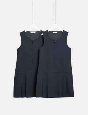 

Girls M&S Collection H 2Pk Pinafore (2-16 Yrs) - Navy, Navy