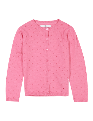 Pure Cotton Pointelle Cardigan (1-7 Years) | M&S