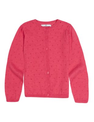 Pure Cotton Pointelle Cardigan (1-7 Years) | M&S
