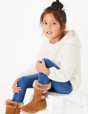 Sweats &agrave; capuche imitation peau de mouton (du 3&nbsp;mois au 7&nbsp;ans)