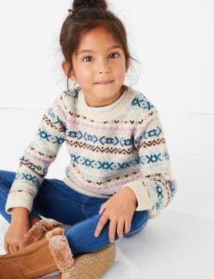 Pull en maille &agrave; motif jacquard (du 3&nbsp;mois au 7&nbsp;ans)