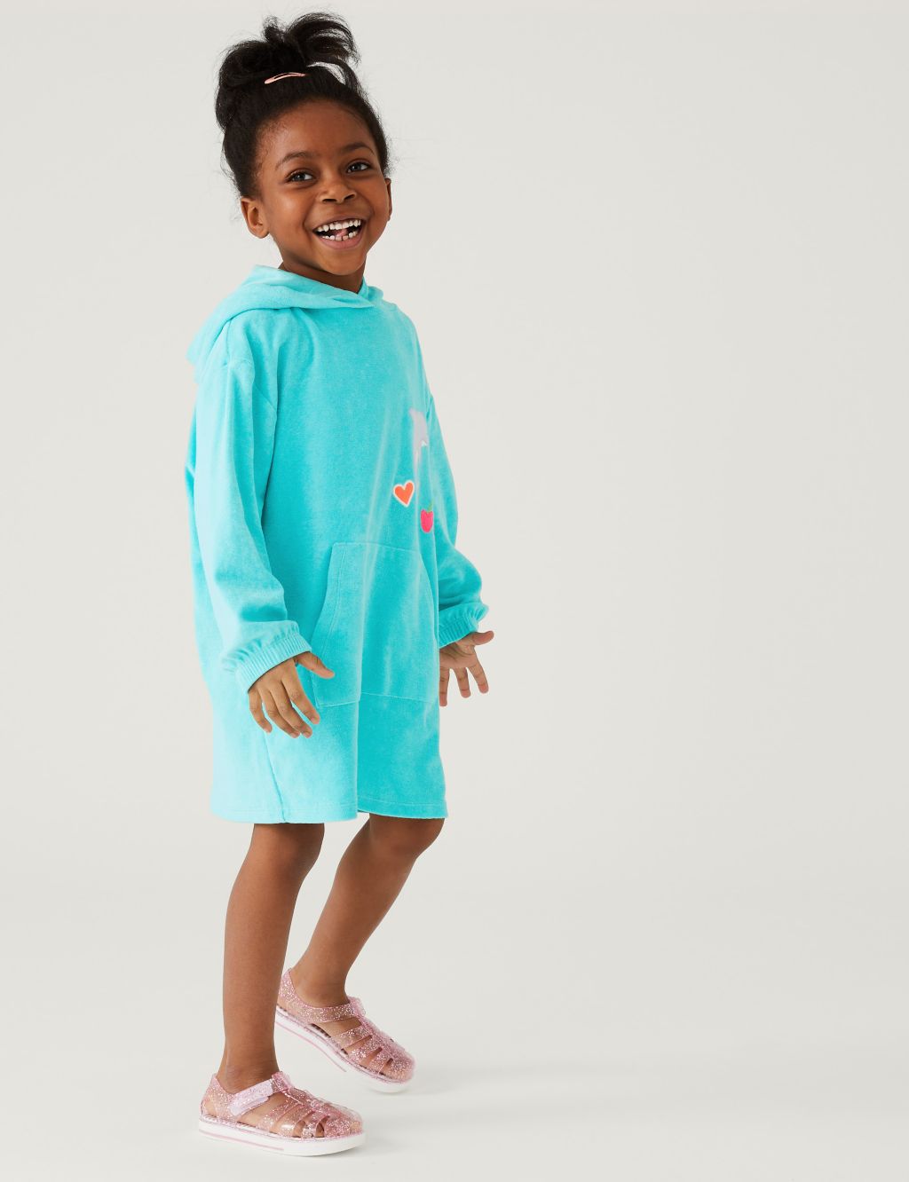 Cotton Rich Towelling Dolphin Hoodie (2-8 Yrs) image 2