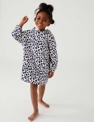 Cotton Rich Leopard Towelling Hoodie (2-8 Yrs)