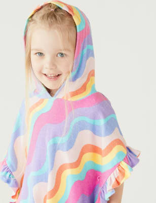 

Girls M&S Collection Cotton Rich Towelling Striped Poncho (2-8 Yrs) - Multi, Multi