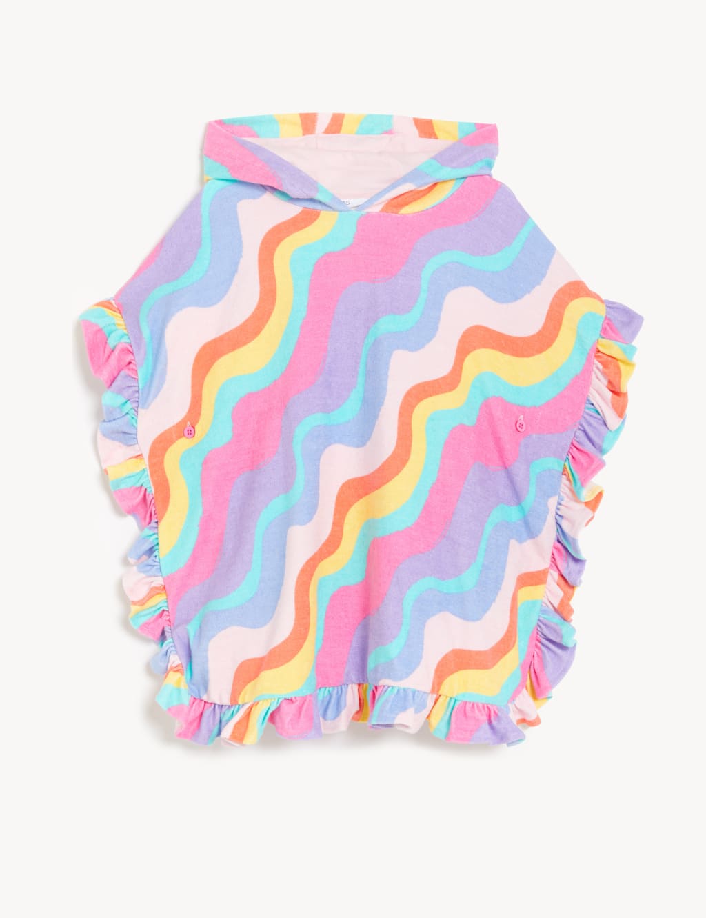 Cotton Rich Towelling Striped Poncho (2-8 Yrs) image 2