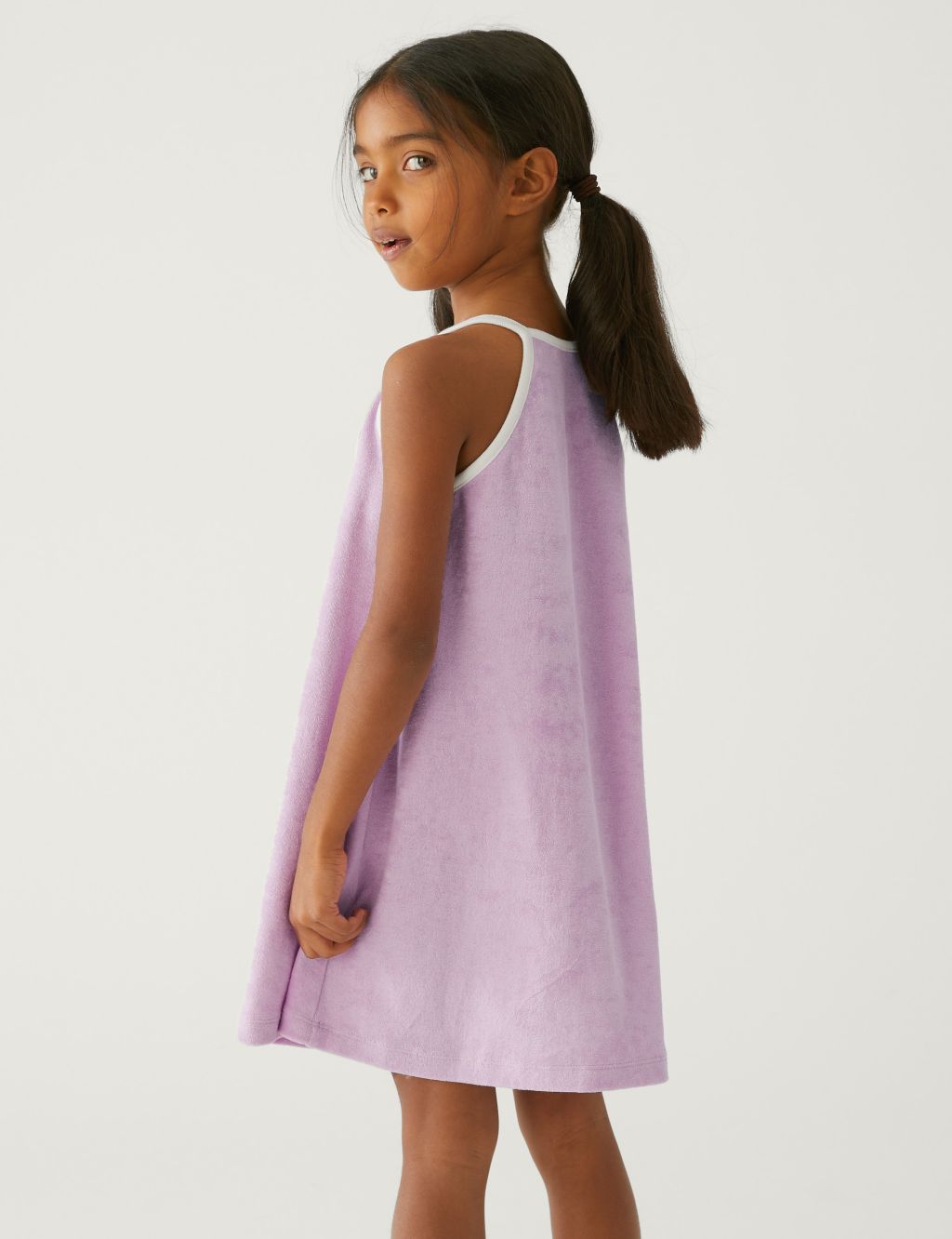 Cotton Rich Towelling Dress (2-8 Yrs) image 4