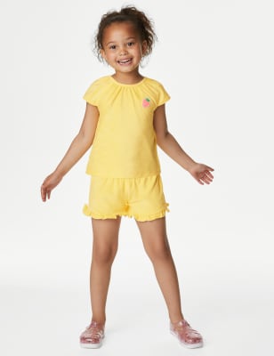 

M&S Collection Outfit (Oberteil und Hose) mit hohem Baumwollanteil (2-8 J.) - Yellow, Yellow