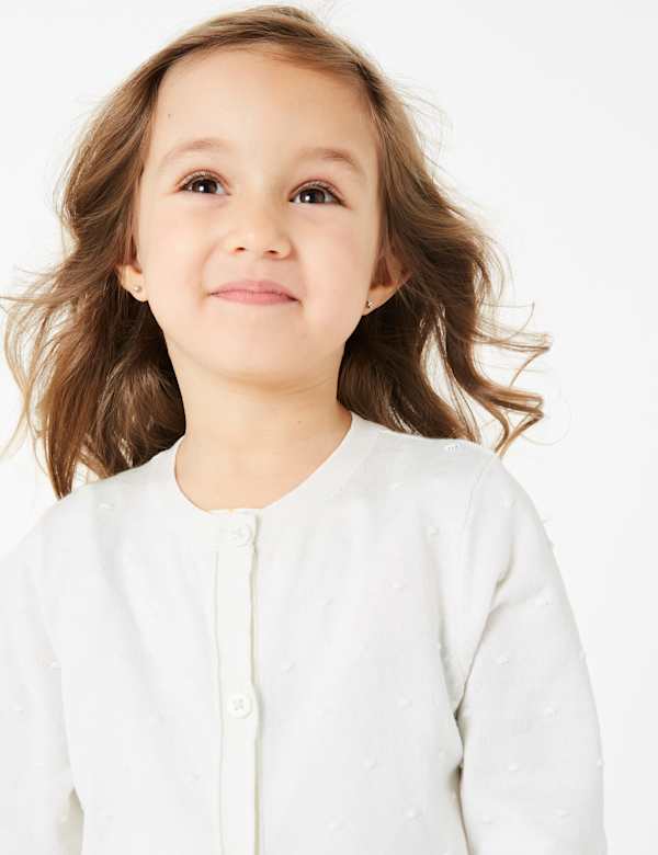 Cotton Swiss Dot Cardigan (2-7 Yrs)