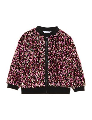 Girls M&S Collection Sequin Bomber Jacket (2-7 Yrs) - Multi