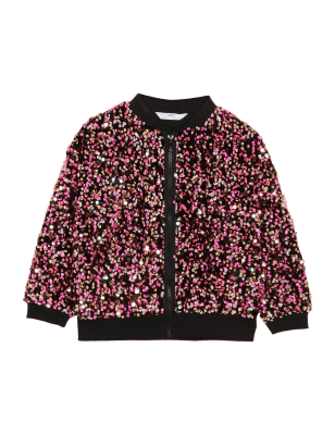 Girls M&S Collection Sequin Bomber Jacket (2-7 Yrs) - Multi