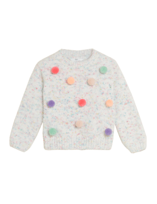 

Girls M&S Collection Knitted Pom Pom Jumper (2-7 Yrs) - Multi, Multi