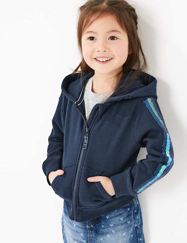 Cotton Reversible Sequin Hoodie (2-7 Yrs)