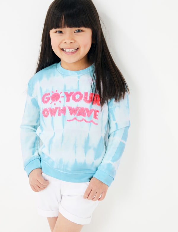 Cotton 'Go Your Own Wave' Sweatshirt (2-7 Yrs)