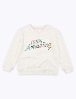 Cotton 100% Amazing Gem Sweatshirt (2-7 Yrs) | M&S