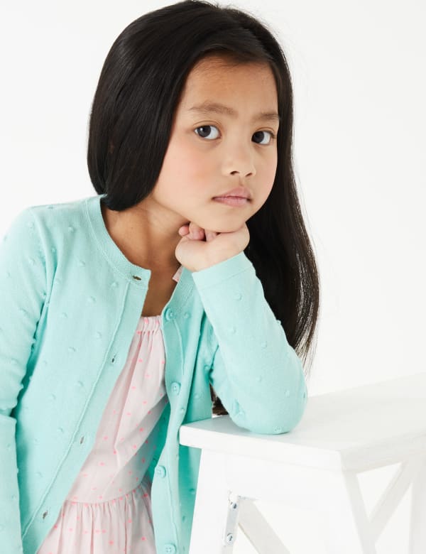 Cotton Swiss Dot Cardigan (2-7 Yrs)