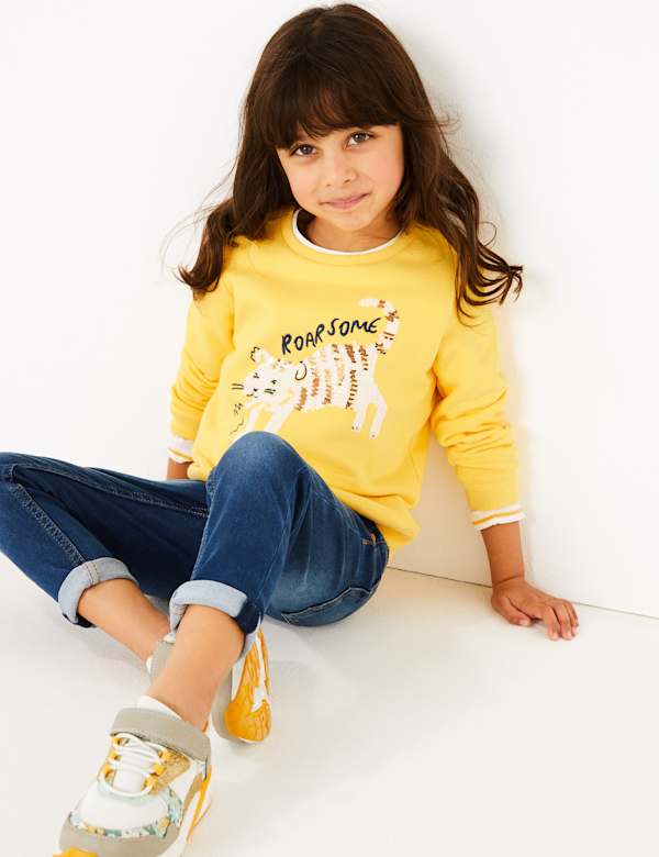 Reversible Sequin Slogan Sweatshirt (2-7 Yrs)
