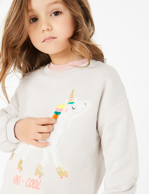 Cotton Unicorn Sweatshirt (2-7 Yrs)