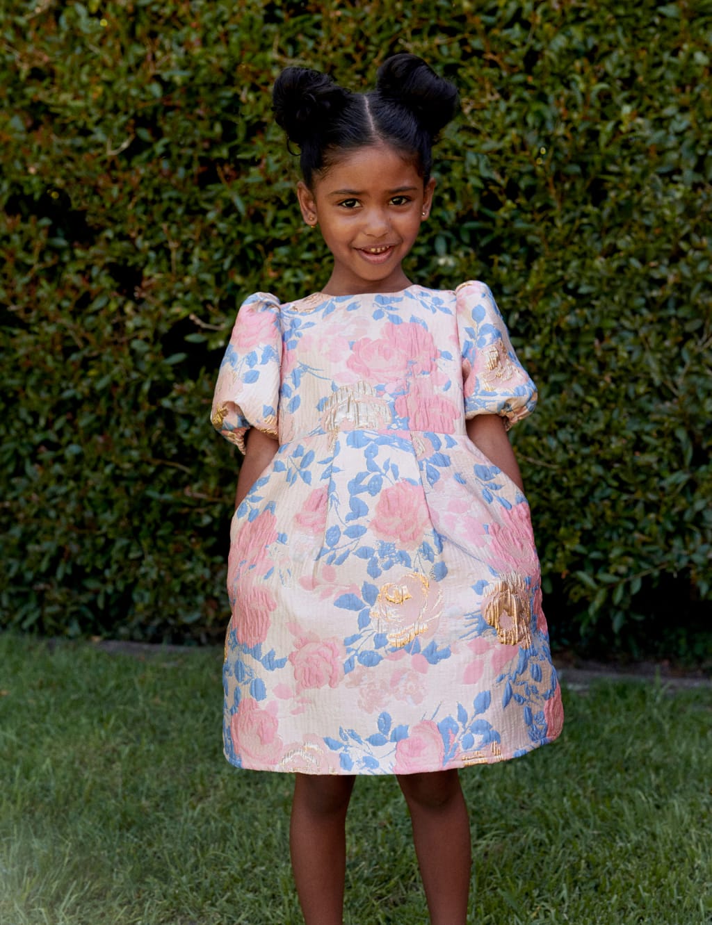 Floral Jacquard Dress (2-7 Yrs)