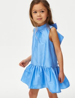 فستان أورجانزا مزين بعقدة (2-7 سنوات) - QA